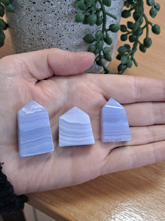 Blue lace agate tower