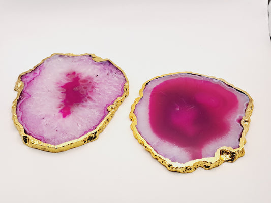 Pink agate coaster
