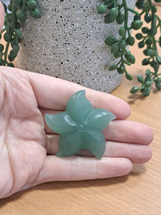 Green aventurine starfish