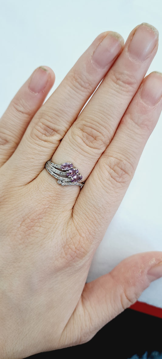 Lilac topaz adjustable ring