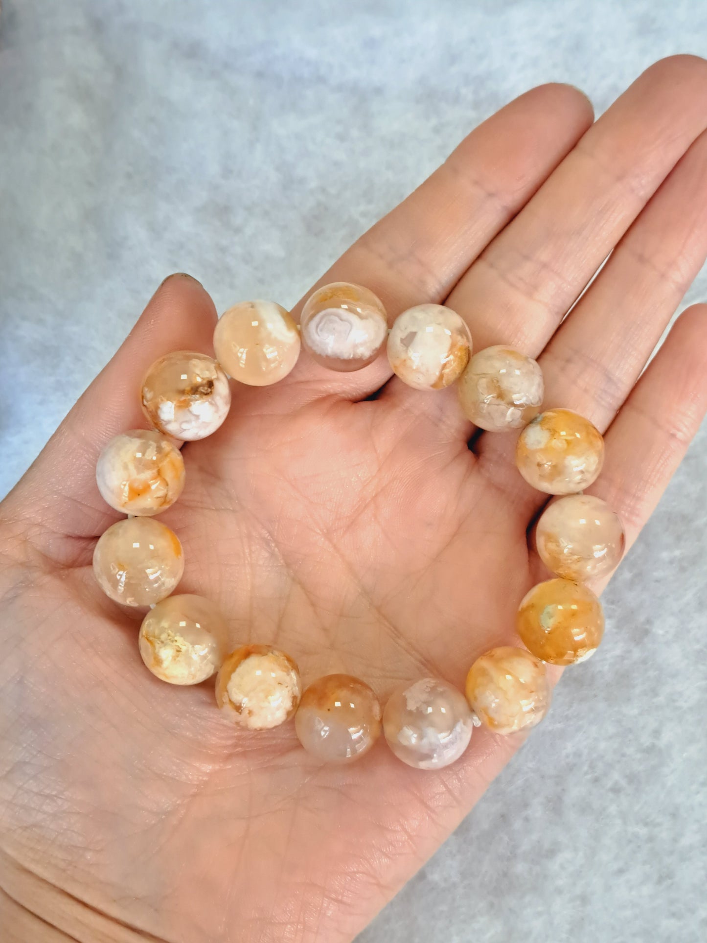 Flower agate bracelet