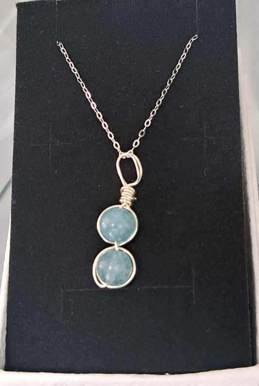 Sterling silver aquamarine necklace