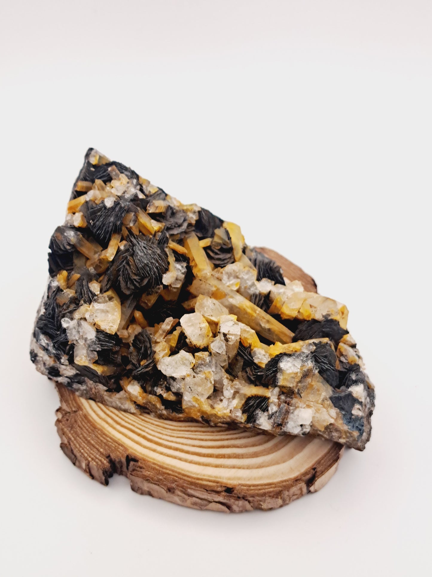 Large Golden rutile, quartz and hematite specimen