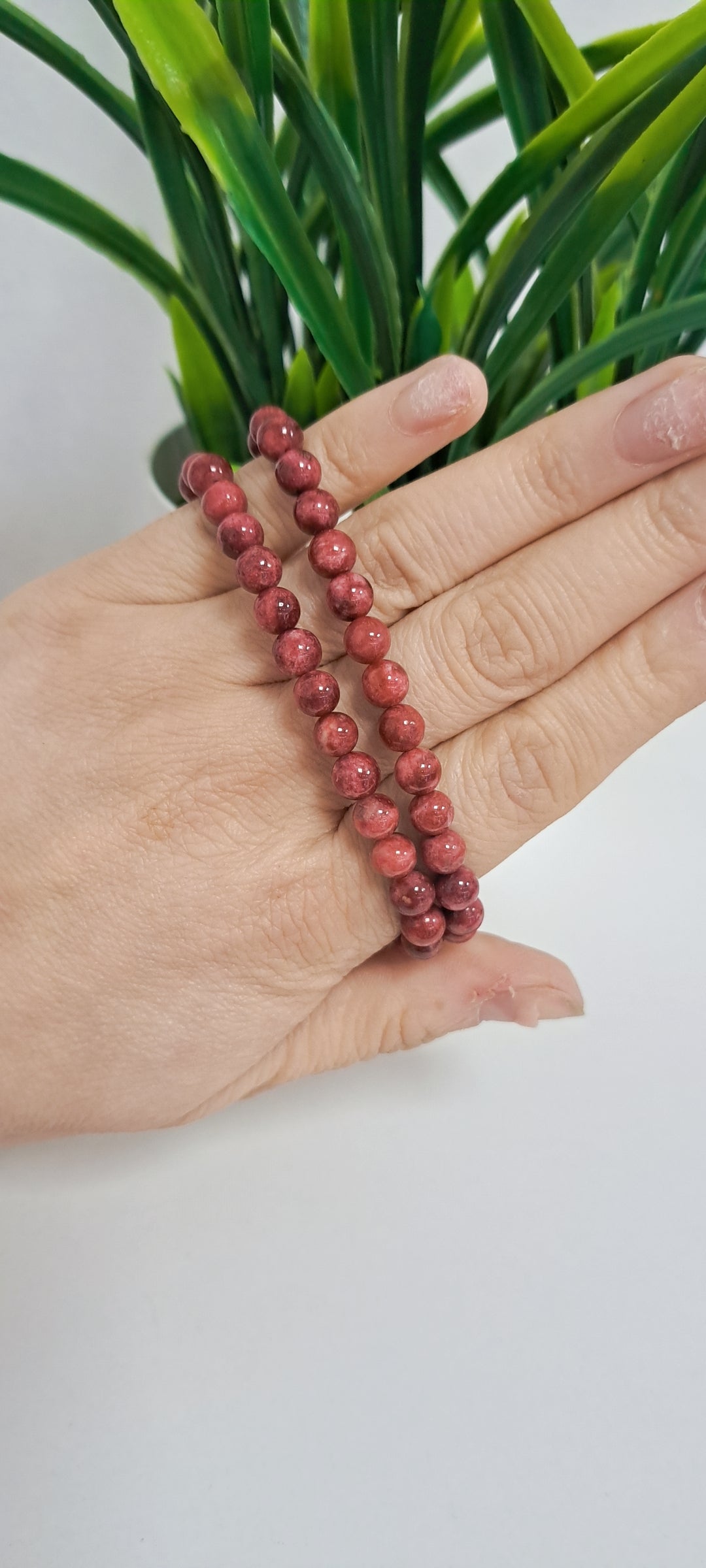 6mm Thulite bead bracelet
