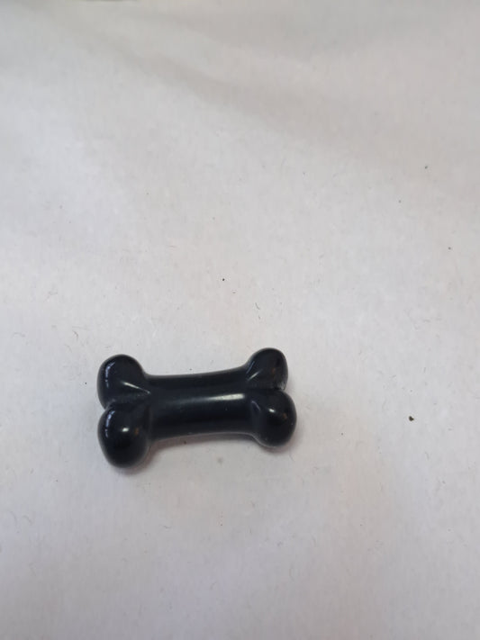 Black obsidian dog bone