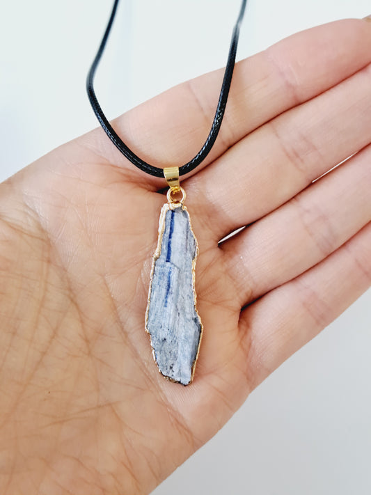 Raw kyanite pendant