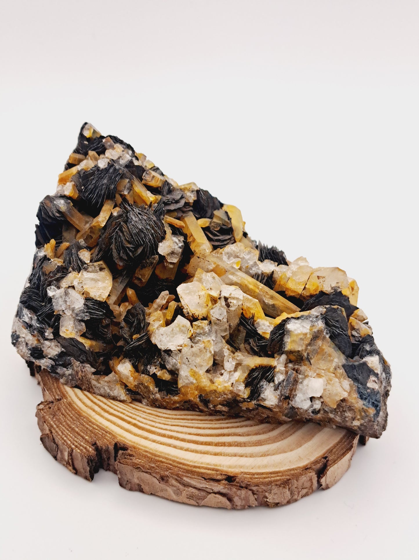 Large Golden rutile, quartz and hematite specimen