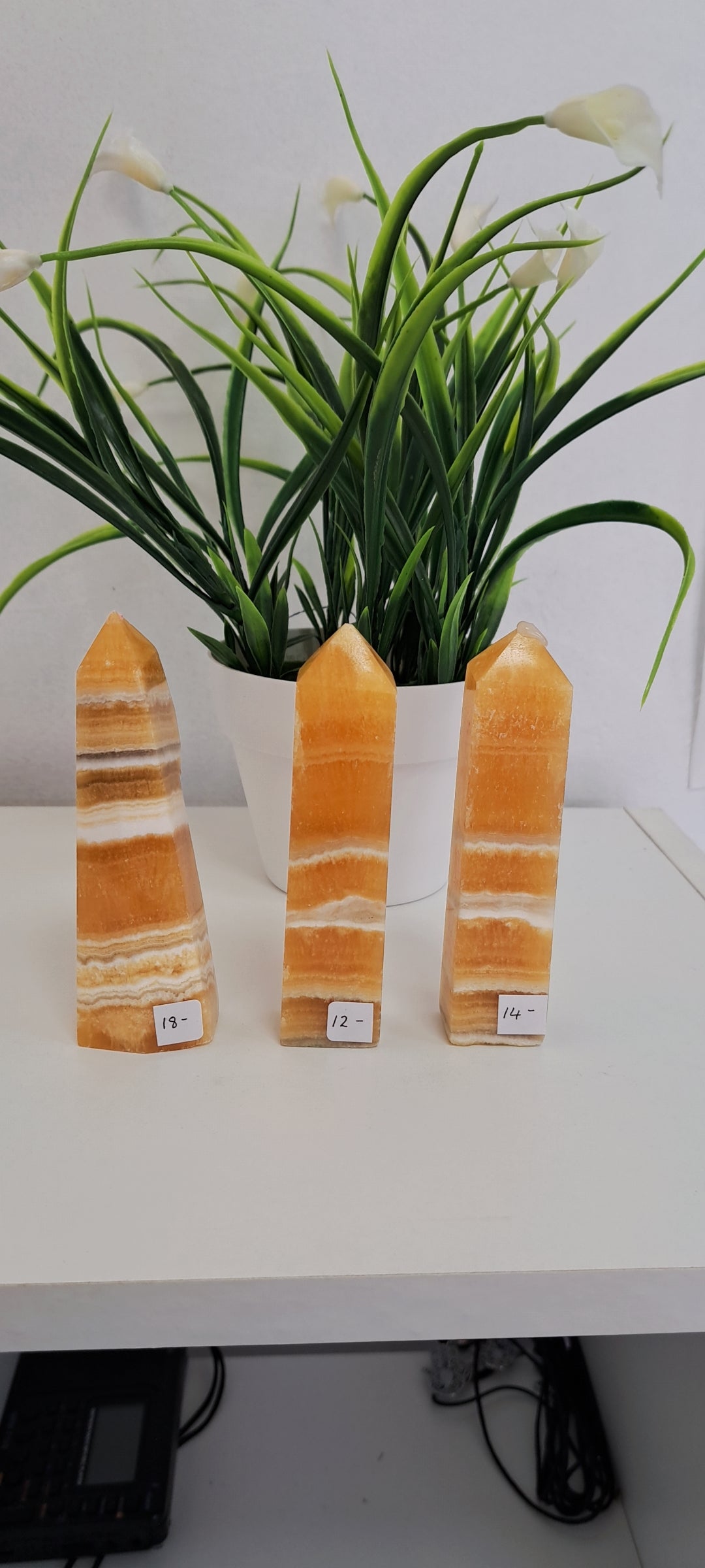 Banded orange calcite tower