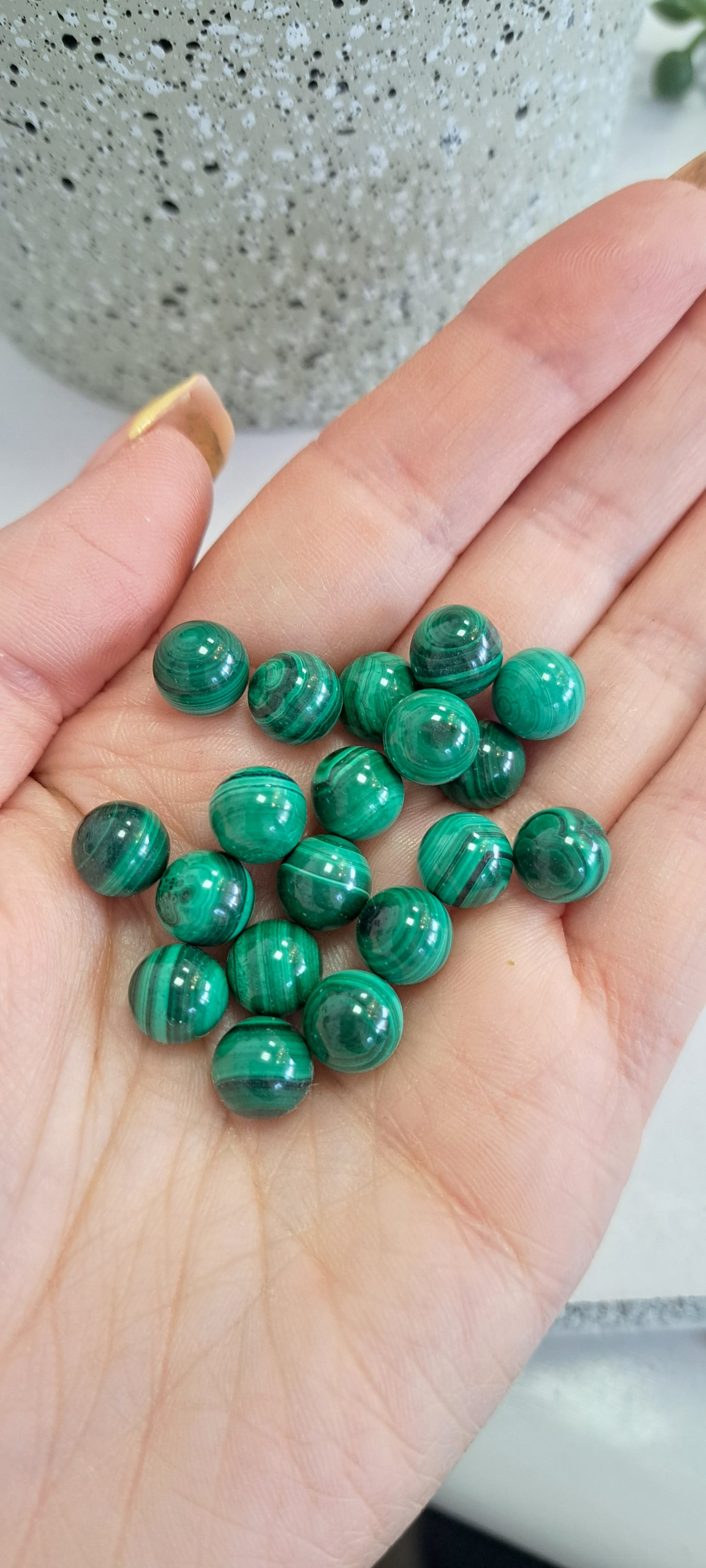 Mini malachite spheres
