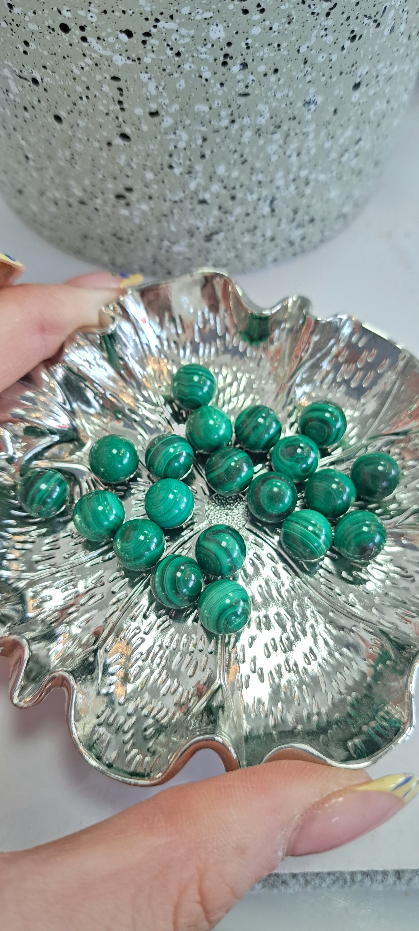 Mini malachite spheres