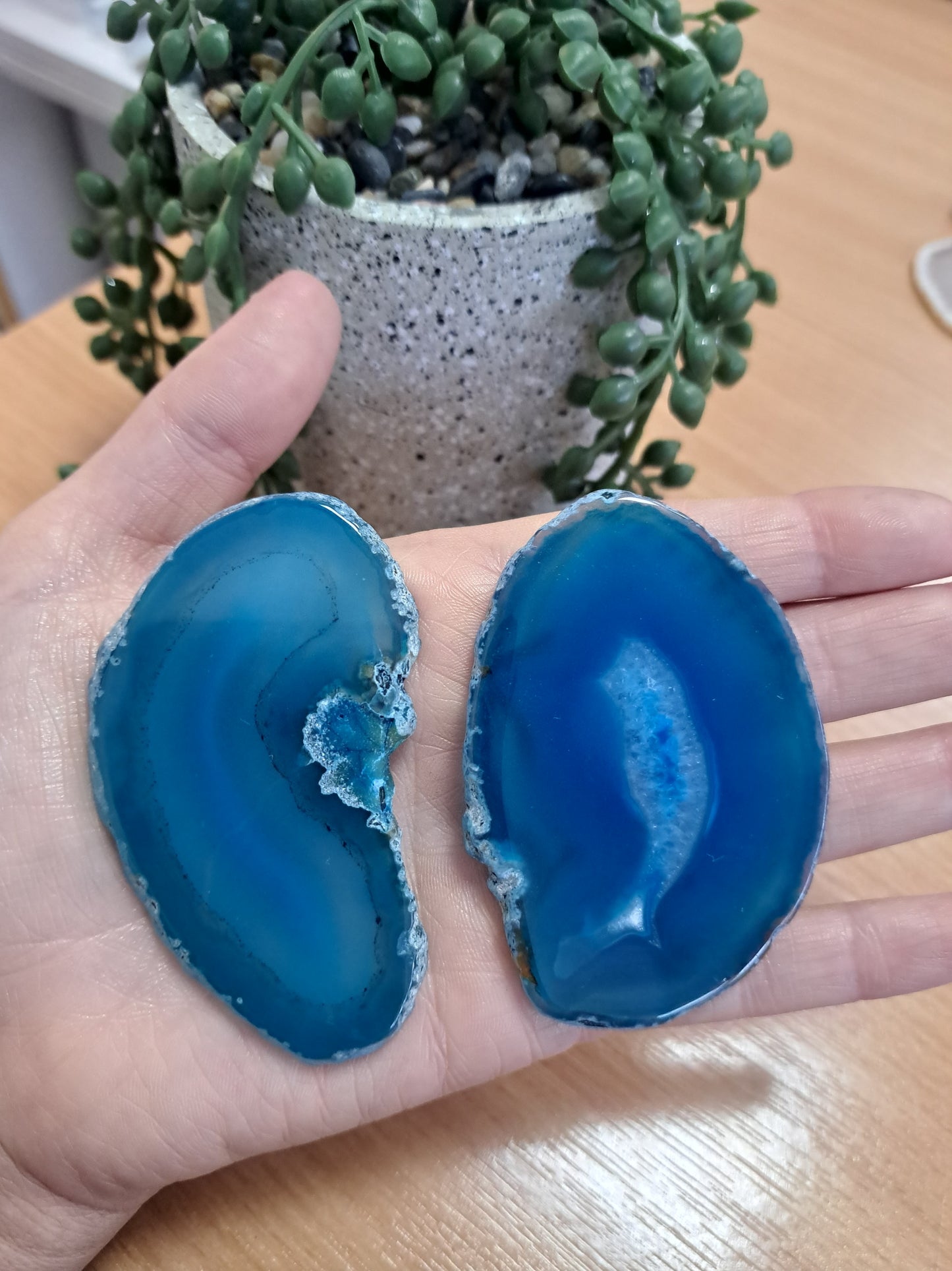 Blue agate slice