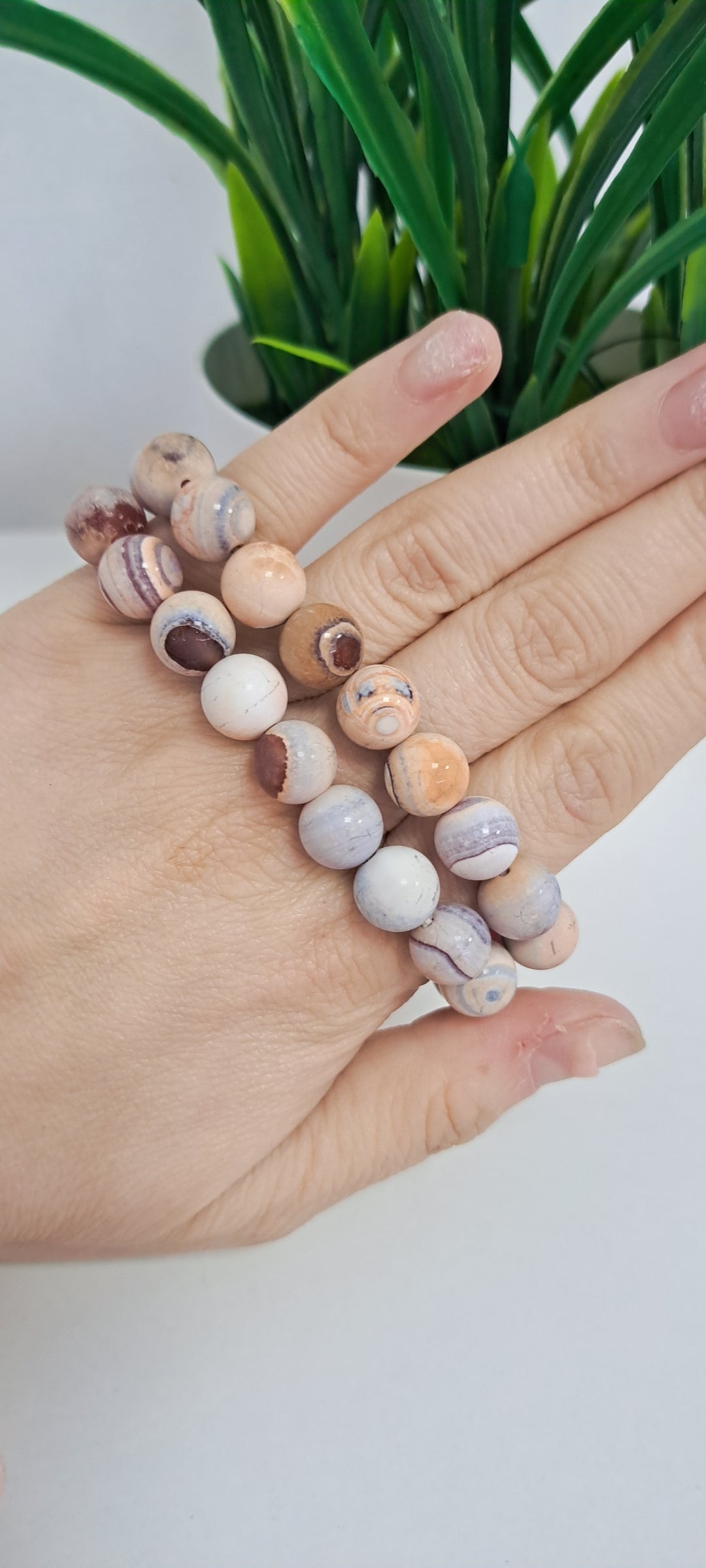 Pink Botswana agate bracelet