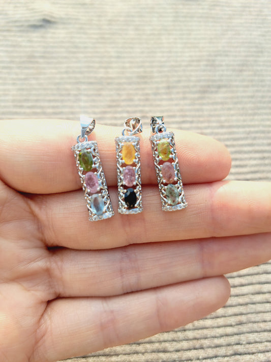 Watermelon tourmaline pendant