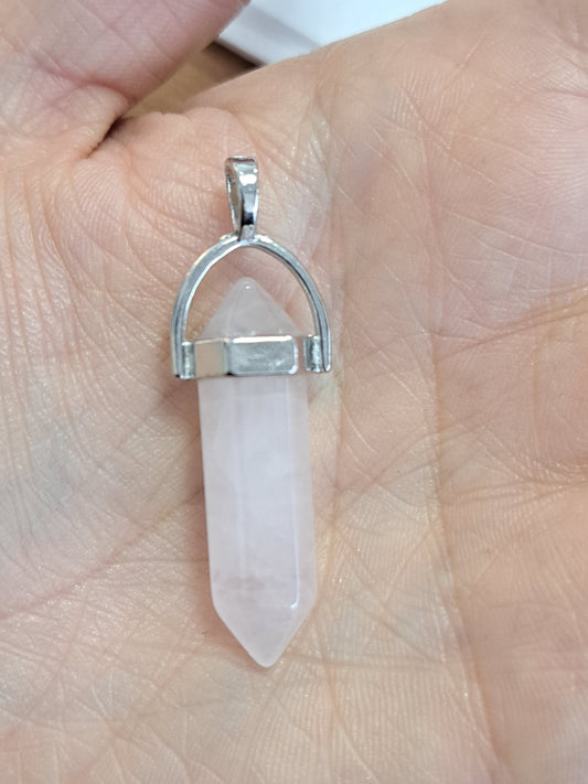 Clear quartz double point pendant