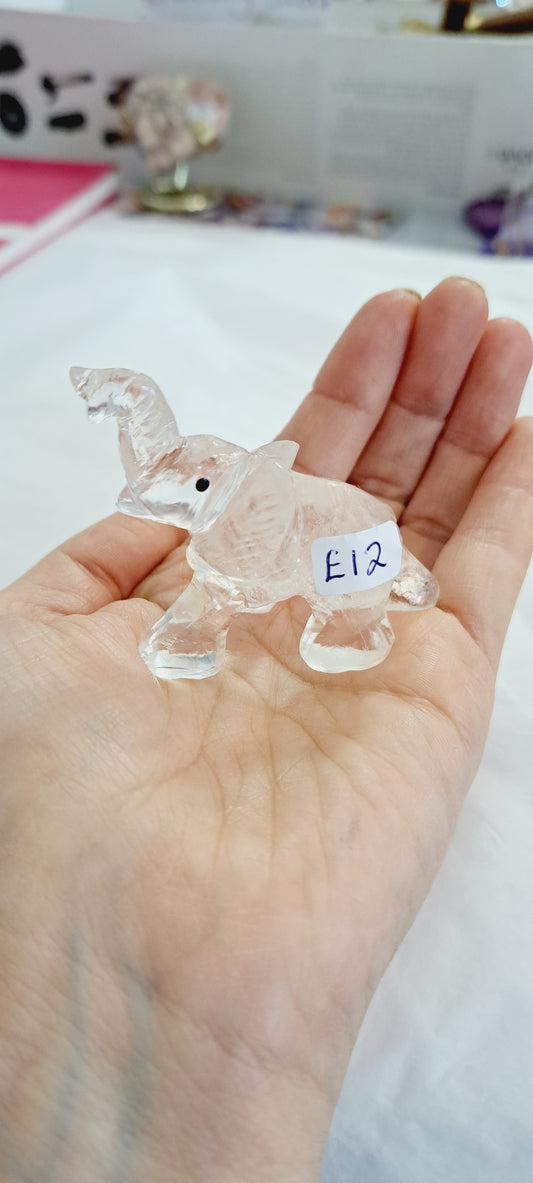 Clear quartz elephant