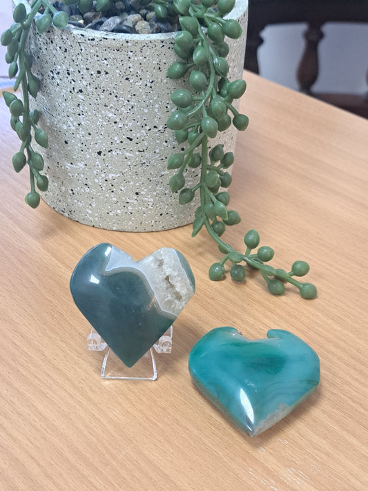 Green agate heart