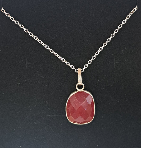 Sterling silver ruby necklace