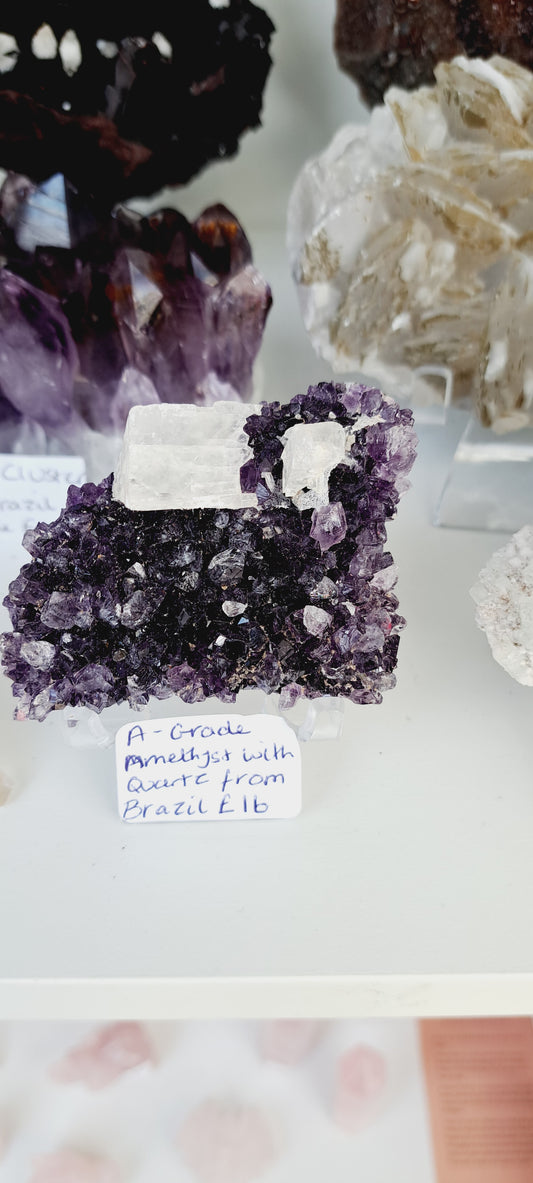 A-grade amethyst with quartz