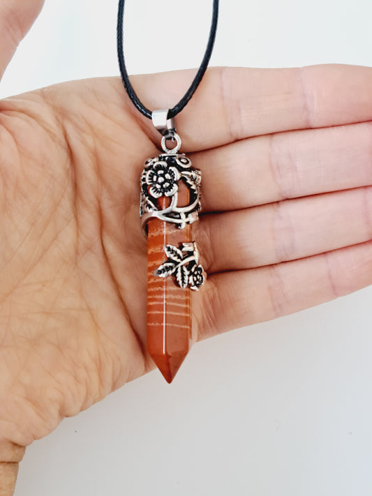 Red jasper point pendant