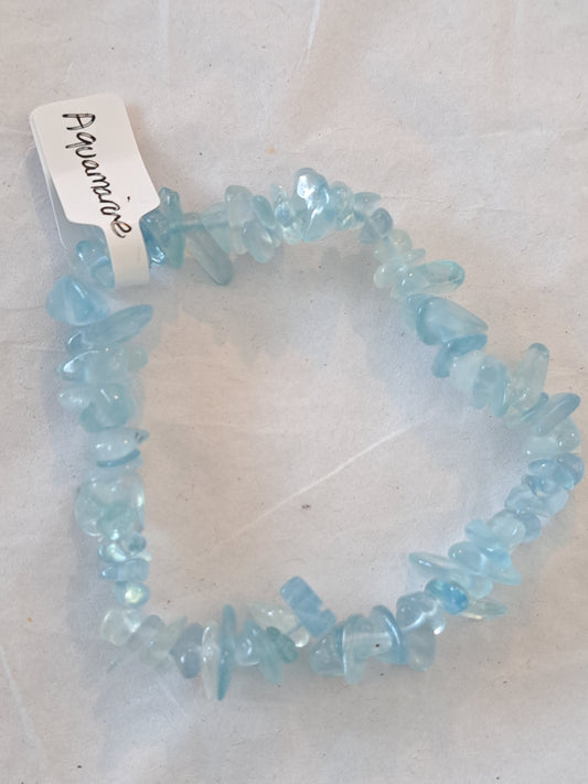 Aquamarine chip bracelet