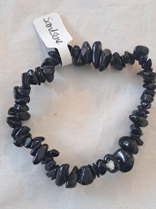 Blue goldstone chip bracelet