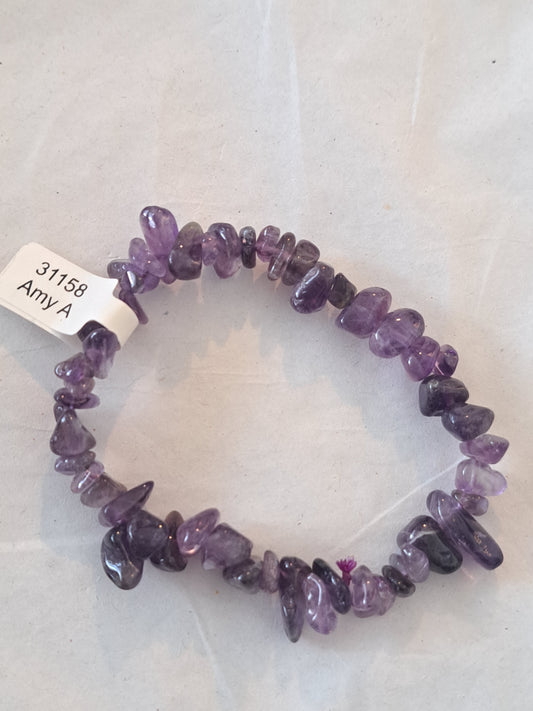 Amythest chip bracelet