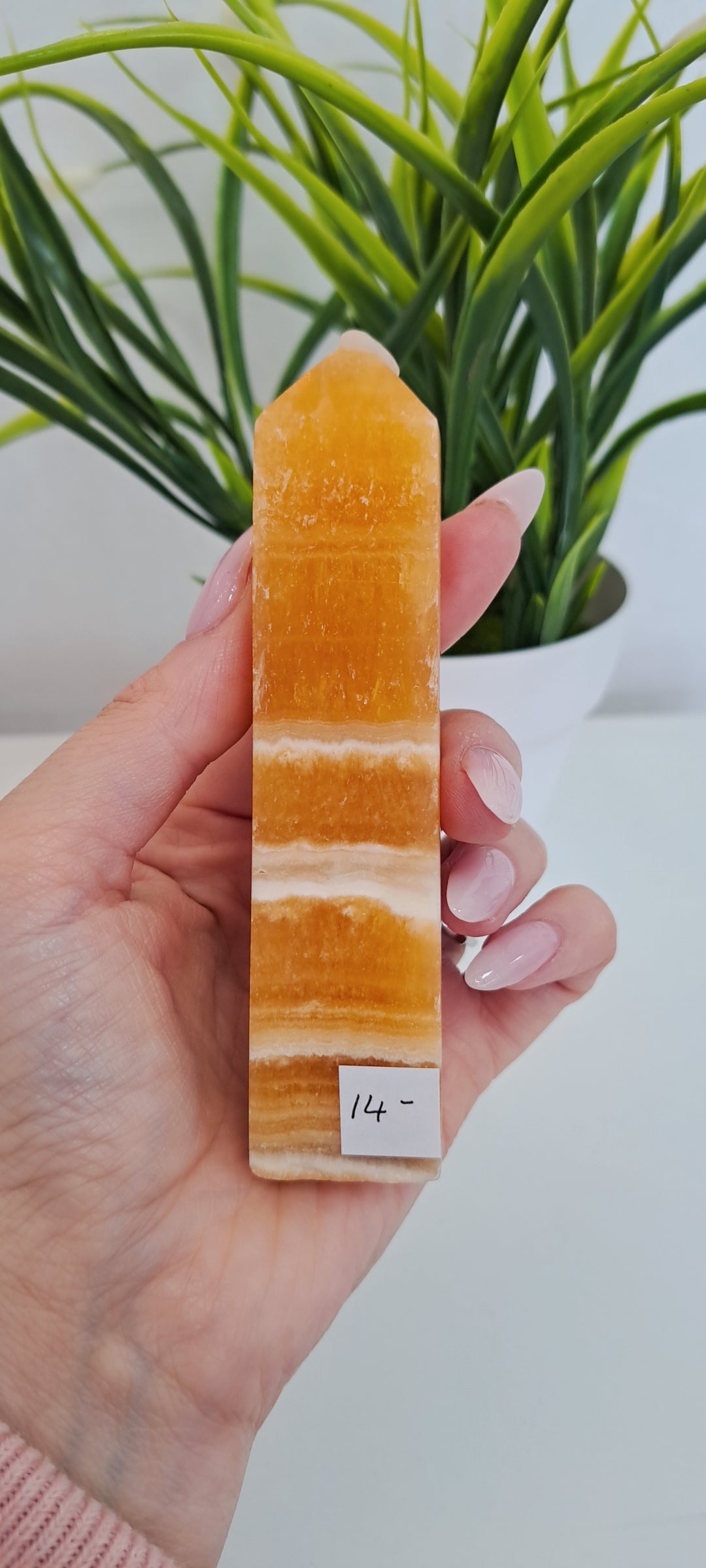 Banded orange calcite tower